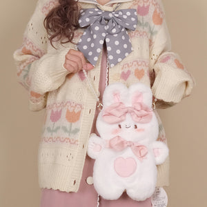 Lovely Lolita Woolen Rabbit Cake Crossbody Bag