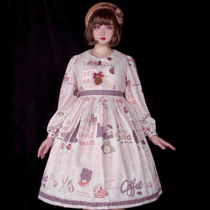 Daily Sweet Lolita Printed Long-sleeved Dress