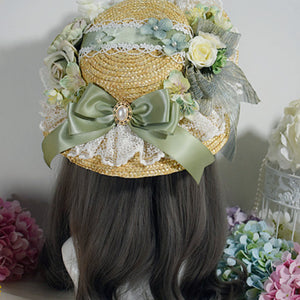Original Elegant and Classic Lolita Flowers Straw Hat