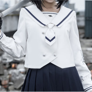 College Style Sailor Lolita Long Sleeve Top Sets S22797