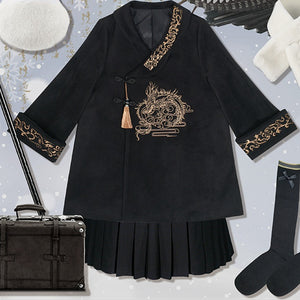 Chinese Style Spring Autumn Woolen Coat