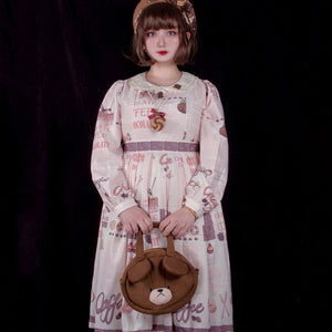 Daily Sweet Lolita Printed Long-sleeved Dress