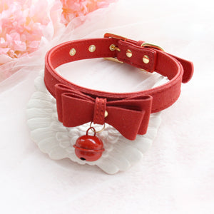 Cute Bow Small Bell Wristband Anklet Armlet Suede Bracelets Choker J40783
