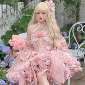 Original Sweet Fairy Rose Lolita Princess Dress Sets S22634