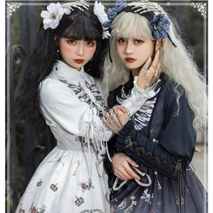 Vintage Gothic Lolita Jumper Skirt and Long-sleeved Shirt