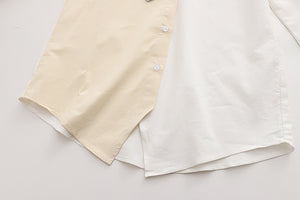 Soft Girl Cute Color Matching Long Sleeve Shirt