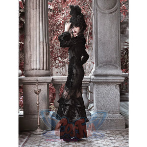 Velvet Palace Gothic Rococo Hip-wrapped Mermaid Skirt - cosfun
