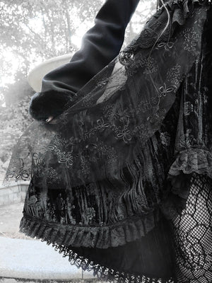 Classical Gothic Velvet Plate Strap Dress