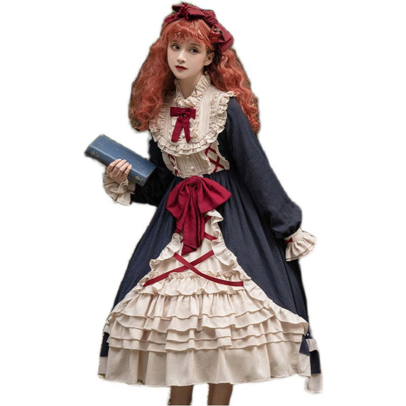 Princess Lolita Long Sleeve Dress Retro Skirt Court Style Dress S20647