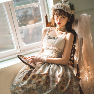 Sunflower Lolita Dress Daily Idyllic Summer Elegant Cla Dress S22016