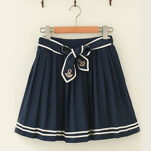 Anchor Embroidery Navy Skirt J20001 One Size