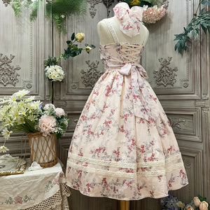 Vintage and Elegant Lolita Printed Neck Dress