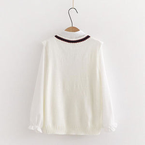 Badminton Embroidery Knit Vest Thin Tie White Shirt J10000 Sweatshirt