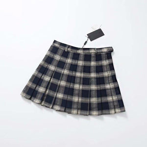 Classical Retro Punk Style Tartan Plaid A-Line Skirt Mp006273 Black / Xs