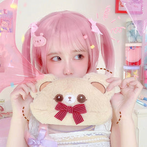 Lovely Lolita Woolen Bear Makeup Bag