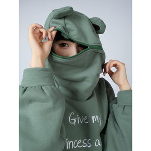 Green Froggy Give My Princess Oversized Hoodie Coat C00064 Hoodie