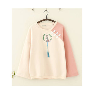 Kawaii Bunny Tassel Sweatshirt Mp006147 Pink / One Size