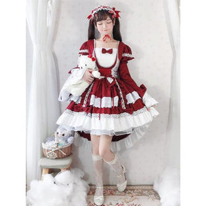 Lolita Princess Dress Full Suit Cosplay Maid For Children Girls Red / 110Cm Costumes