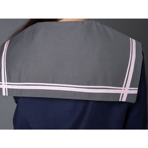 Sakura Navy Sailor Top Gray Pleated Skirt School Uniform Mp005918