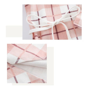 Strawberry Bear Printing Japanese Style Plaid Pajama Set Pajamas