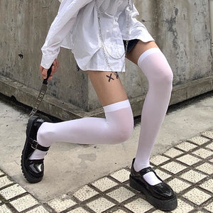Thin Velvet Stockings Female White Black Jk Thigh Socks J50001 Stockings&socks
