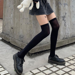 Thin Velvet Stockings Female White Black Jk Thigh Socks J50001 Stockings&socks