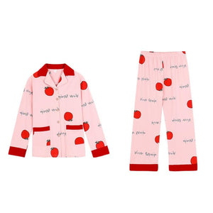 Tomato Letter Print Pajama 7 Pieces Set Pajamas