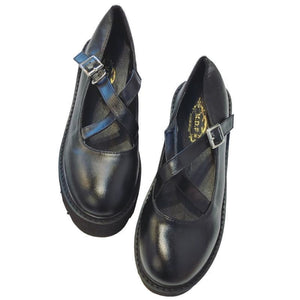 Vintage Mary Jane Shoes Platform Strap Buckle Flats Mp006174 35 Janes
