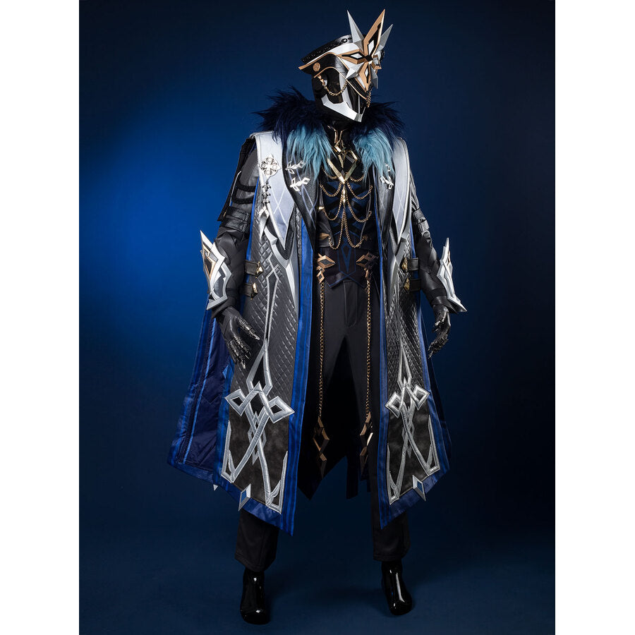 Genshin Impact Fatui Harbinger The Captain Il Capitano Cosplay Costume N09227 AAA