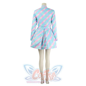 2023 Barbie Movie Blue Twill Dress Cosplay Costume C08319 Costumes