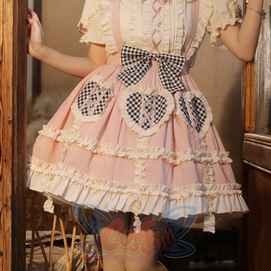 Daily Lovely High Waist Lolita Strap Skirt - cosfun
