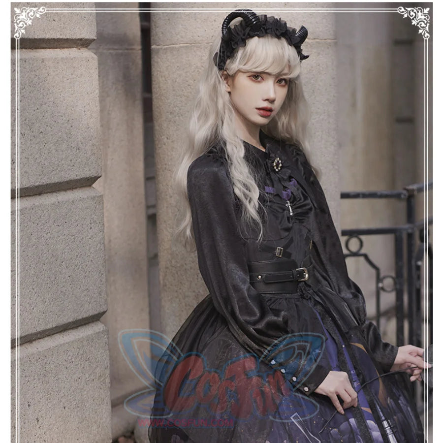 Halloween Gothic Vintage High Waist Jumper Skirt Sets