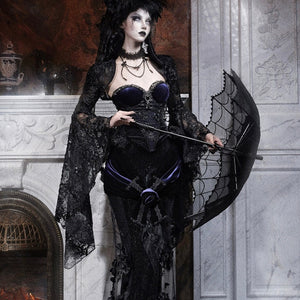 Elegy Day Gothic Shimmer Velvet Bustier Corset Top