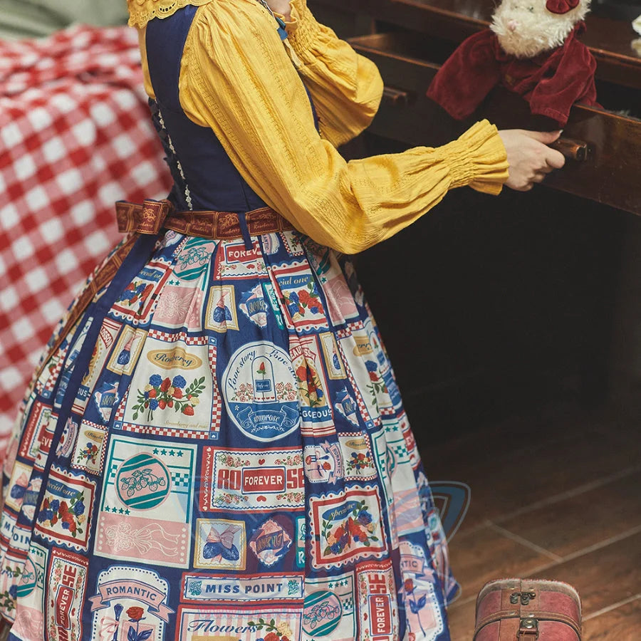 American Style Vintage Daily Lolita Jumper Skirt - cosfun