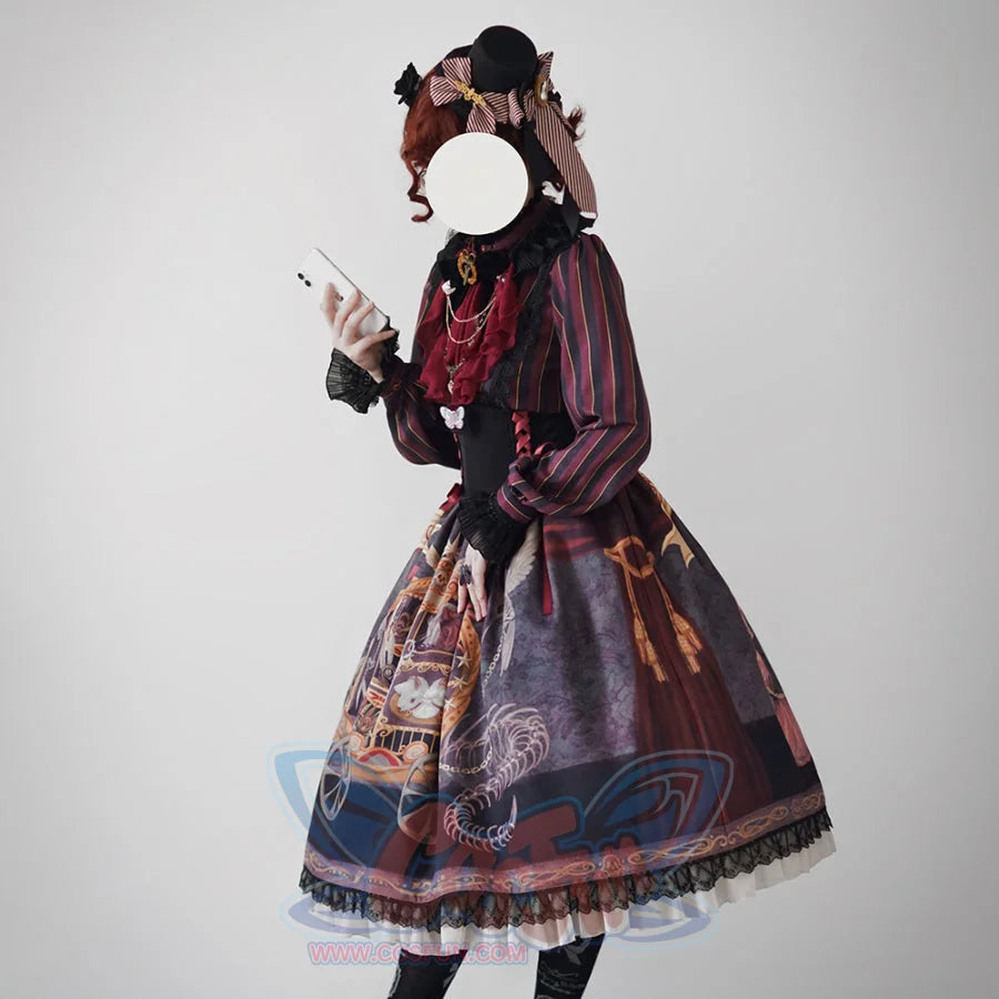 Gorgeous Gothic Lolita Drawstring Slim Skirt - cosfun