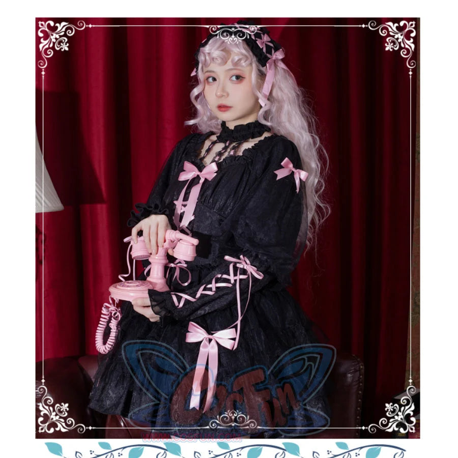Sweet and Cool Gothic Lolita Slip Dress and Long-sleeved Dress S22810 - cosfun