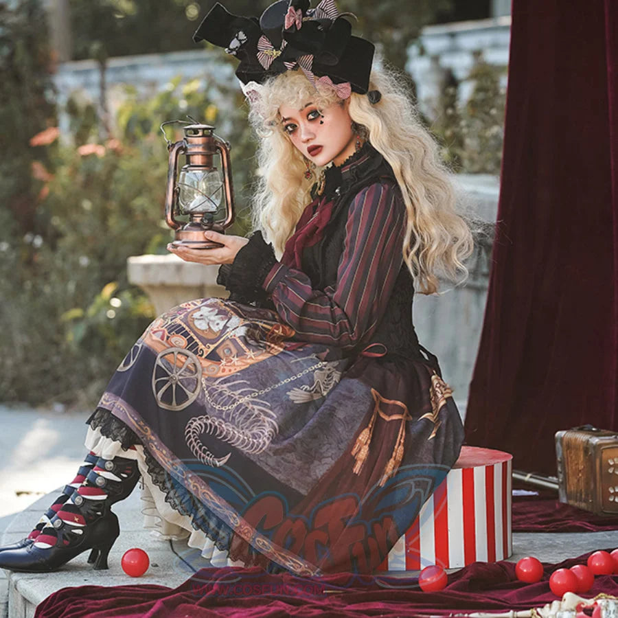 Gorgeous Gothic Lolita Drawstring Slim Skirt - cosfun