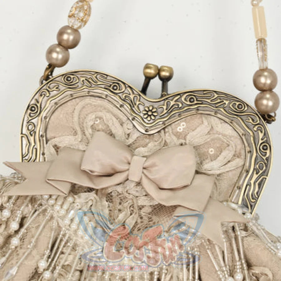 Rococo Duchess Heart Embroidered Elegant Vintage Style Handbag Heart Embroidered Bag