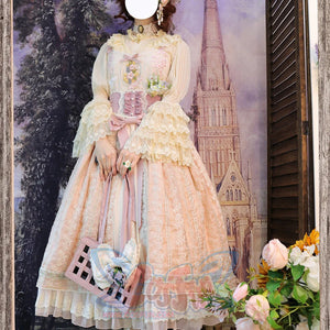 Spring Elegant Embroidered Lolita High Waist Skirt