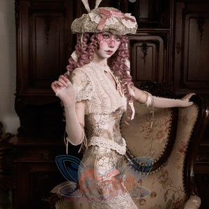 Rococo Duchess Lace Crop Top with Heart Cutout and Crew Neck