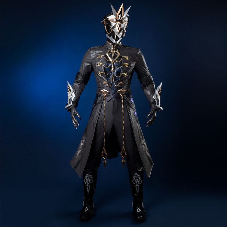 Genshin Impact Fatui Harbinger The Captain Il Capitano Cosplay Costume N09227 AAA
