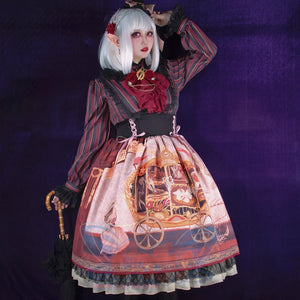Gorgeous Gothic Lolita Drawstring Slim Skirt - cosfun