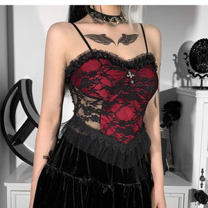 Cool and Sexy Hollow Out Lace Spaghetti Strap