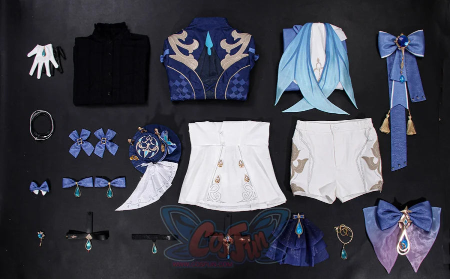 【Ready To Ship】Genshin Impact Black/White Furina Hydro Archon Cosplay Costume C08735 Aaa White