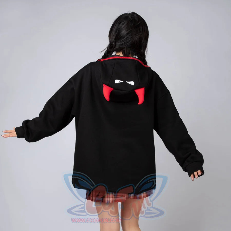 Original Oversized Black Bat Hooded Sweatshirt N00716 Sweatshirt
