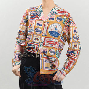 American Style Vintage Daily Lolita Printed Shirt - cosfun