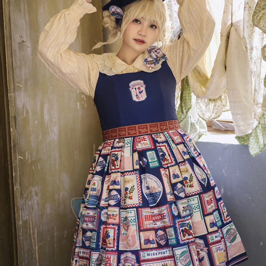 American Style Vintage Daily Lolita Jumper Skirt - cosfun
