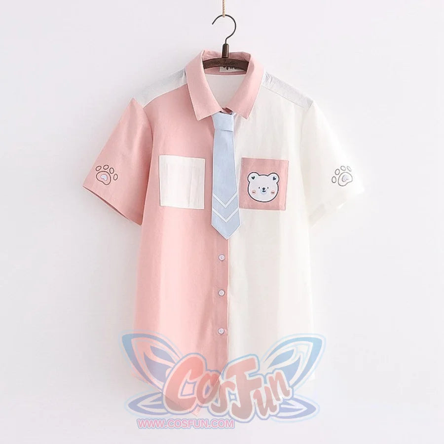 Soft Girl Cute Color Matching Long Sleeve Shirt