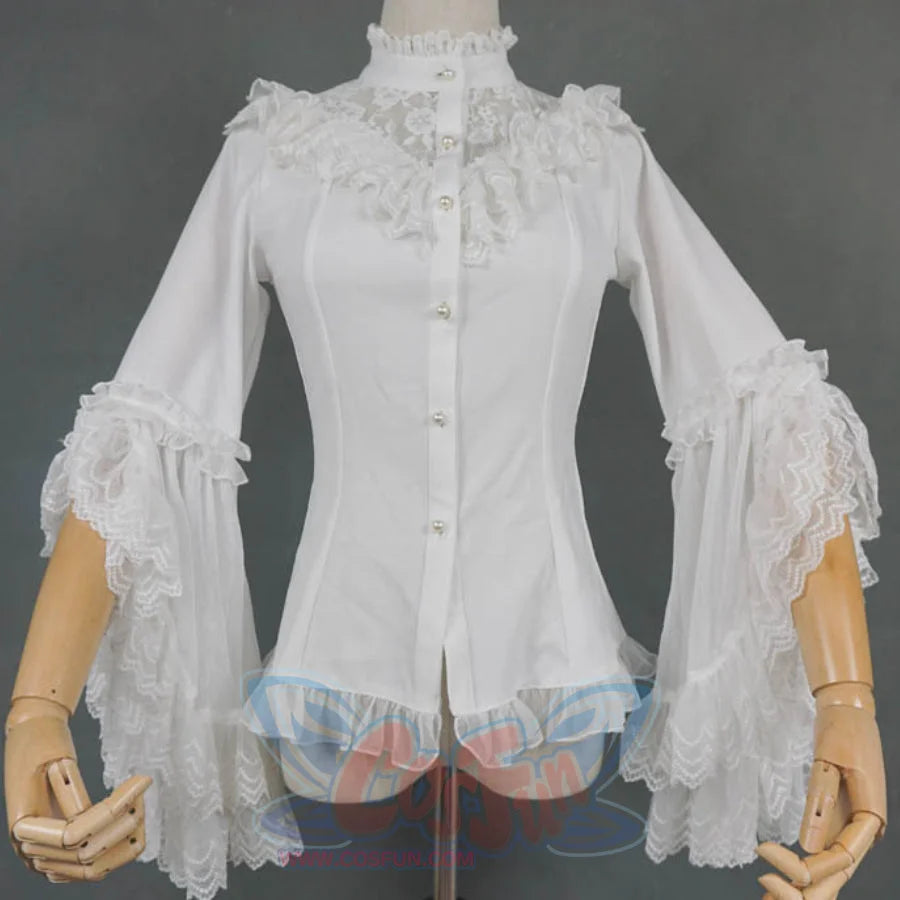 Elizabeth Elegant and Vintage Lolita Long Sleeve Shirt - cosfun