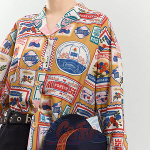 American Style Vintage Daily Lolita Printed Shirt - cosfun